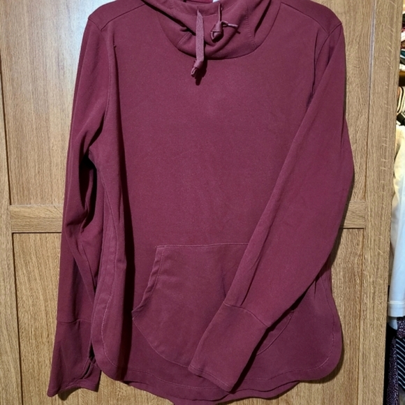 Burgandy RBX Large Plush Hoodie Tunic Sweatshirt - Picture 2 of 6